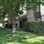 AlvaradoParkside exterior area with walking paths and large trees